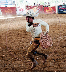 Charro mexicano in a charreada.